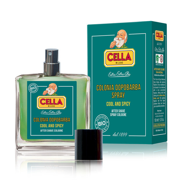 Cella Cool and Spicy After Shave Spray Cologne by Pasteur Pharmacy, 100ml bottle with sleek packaging visible in the image.