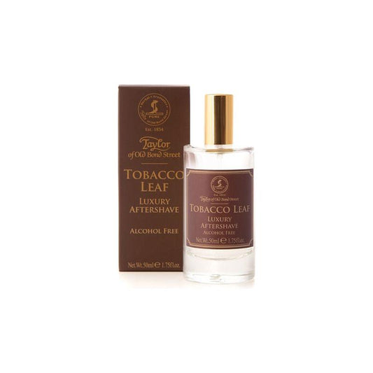 Taylor of Old Bond Street Tobacco Leaf alcohol-free aftershave in a 1.75 fl oz bottle, natural and soothing for the skin.