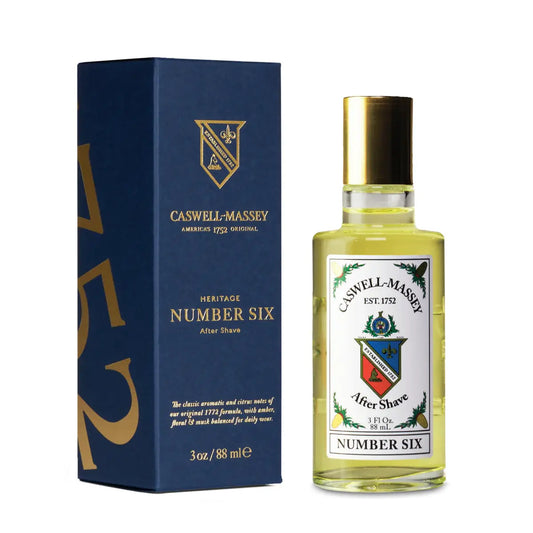 Caswell-Massey Gold Cap aftershave in a 3 oz bottle with green cap, part of Pasteur Pharmacy collection, shown in the image.