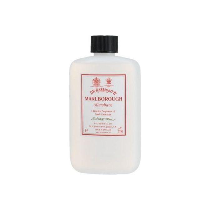 D.R. Harris & Co Marlborough aftershave lotion in a 100ml plastic bottle, with elegant label and cap, on a white background.