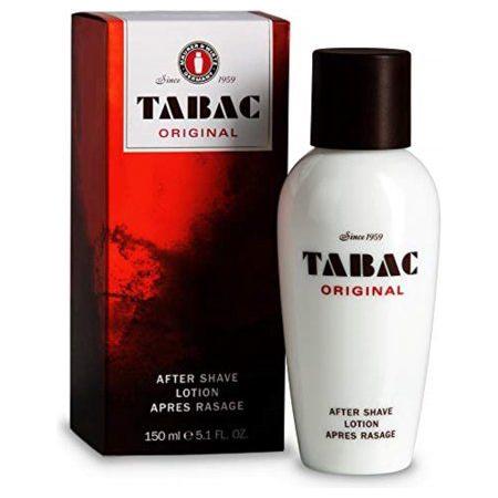 Tabac Original Aftershave Lotion in 150 ml bottle, featuring a classic design and soothing aftershave formula from Pasteur Pharmacy.