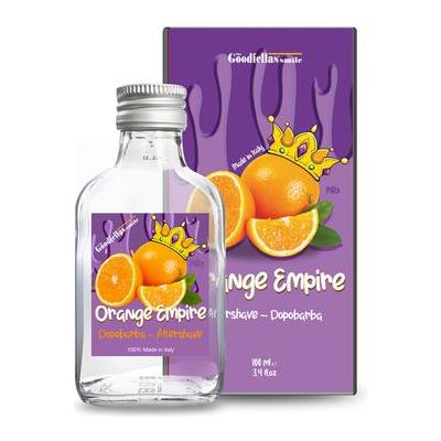 Pasteur Pharmacy The Goodfellas' Smile Orange Empire Aftershave set with splash bottles, alcohol-based and alcohol-free options, in clear bottles.
