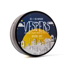 Pasteur Pharmacy Barrister & Mann Vespers aftershave bottle from the shaving collection, 4 oz, with elegant label design.