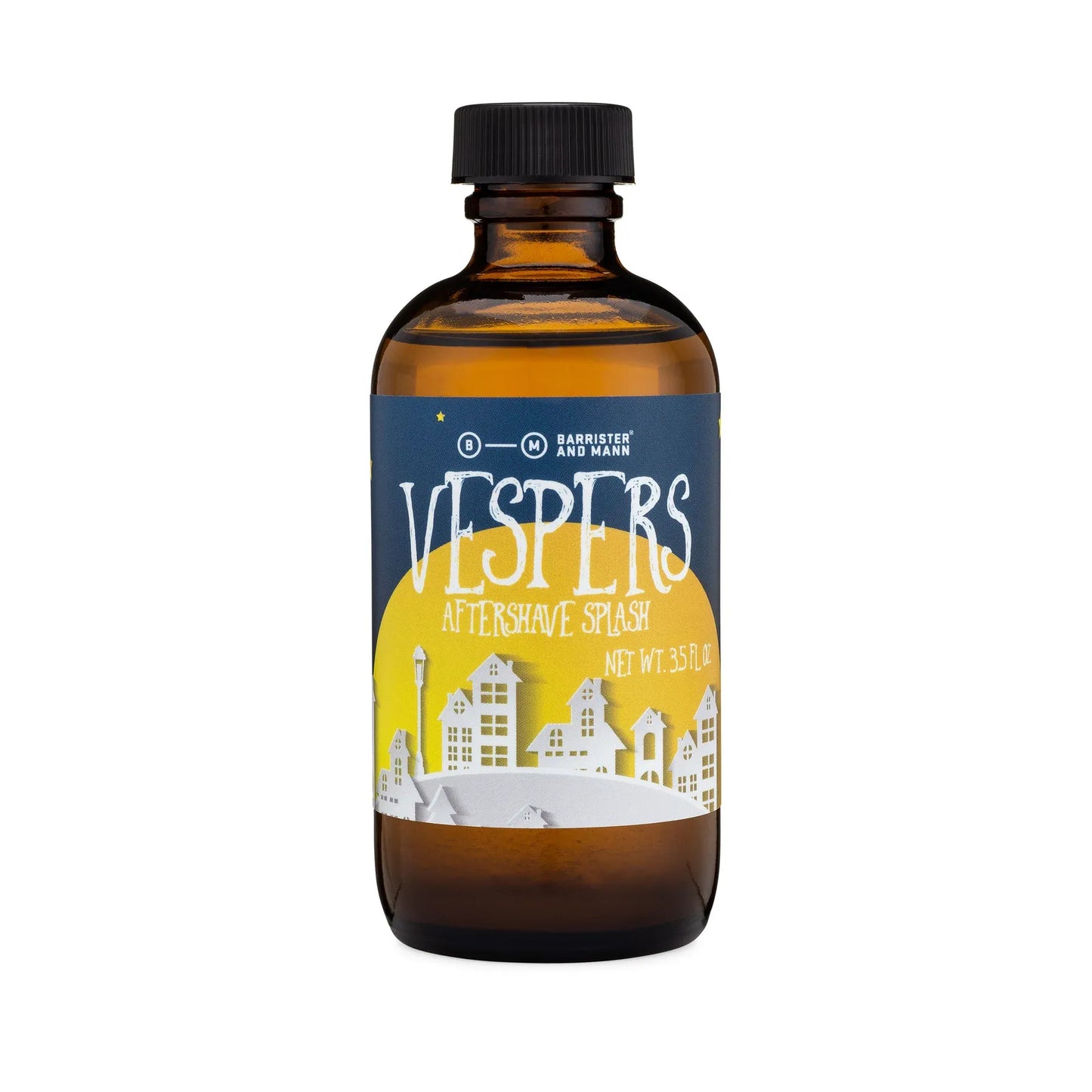 Barrister & Mann Vespers aftershave from Pasteur Pharmacy, featuring a 4 oz bottle in the Vespers shaving collection.
