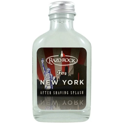 RazoRock For New York aftershave splash in 100 ml bottle, with a sleek label and clear liquid inside.