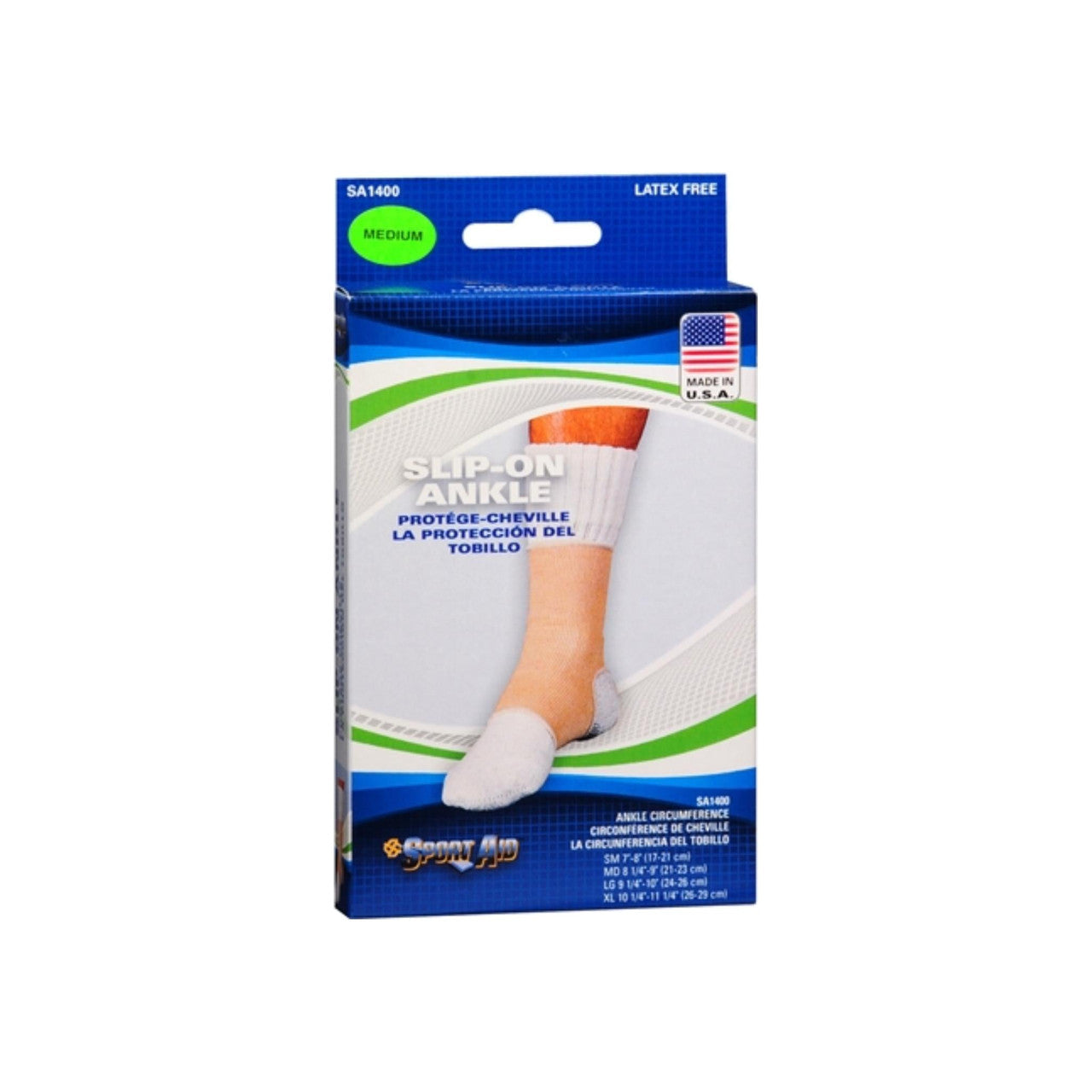 Large Sport Aid Slip-On Ankle Support by Pasteur Pharmacy, lightweight brace for ankle stability and support.