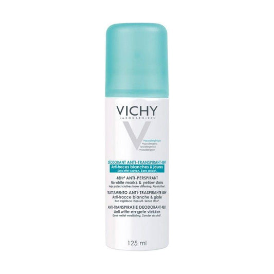 Vichy 48hr Anti-Perspirant for Women in 125ml bottle, natural scent, designed to provide long-lasting sweat protection.