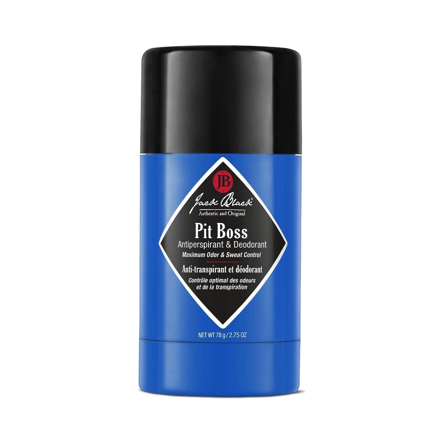 Jack Black Pit Boss antiperspirant and deodorant 2.75 oz in sleek packaging, designed for odor and sweat control.