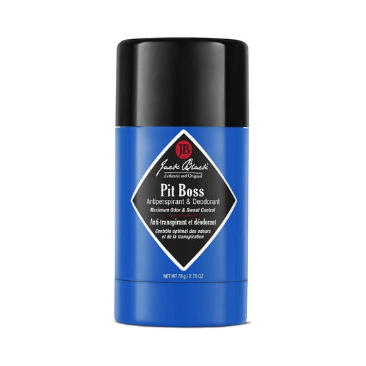 Jack Black Pit Boss antiperspirant and deodorant 2.75 oz in sleek packaging, designed for odor and sweat control.