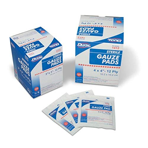 Cramer Gauze 12 Ply Sterile 3x3-inch antiseptic gauze pads by Pasteur Pharmacy, 100 sterile wound dressing pads.