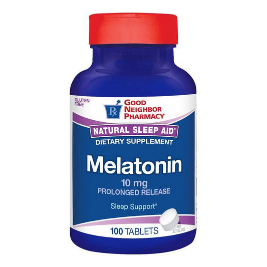 Image of Good Neighbor Pharmacy Melatonin 10MG 100 extended-release tablets, not related to archery gloves and releases.