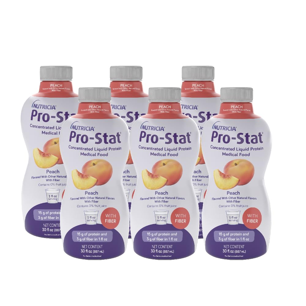 Pro-Stat LQ artificial food in 6x 887ml bottles with fiber, designed for nutritional support, by Pasteur Pharmacy.