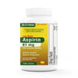 Aspirin 81 mg tablets from Pasteur Pharmacy, 1000-count bottle, showing white round tablets on a standard pill blister pack.