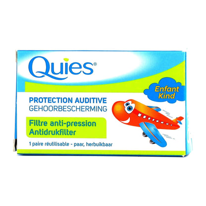 Pasteur Pharmacy Quies infant auditory protection earplugs designed to reduce pressure and protect a baby's hearing.