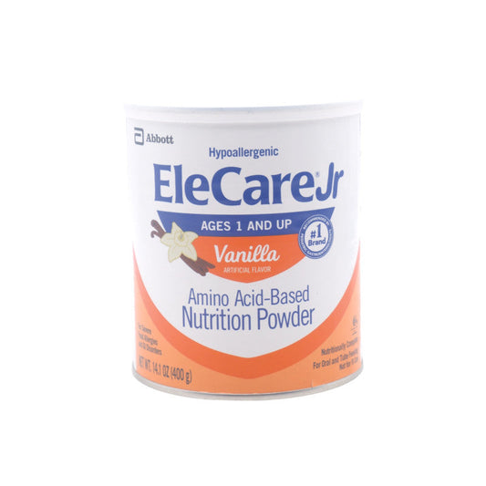 Elecare Jr Vanilla Baby Formula powder by Pasteur Pharmacy in a 14.1oz container, suitable for infants with special dietary needs.