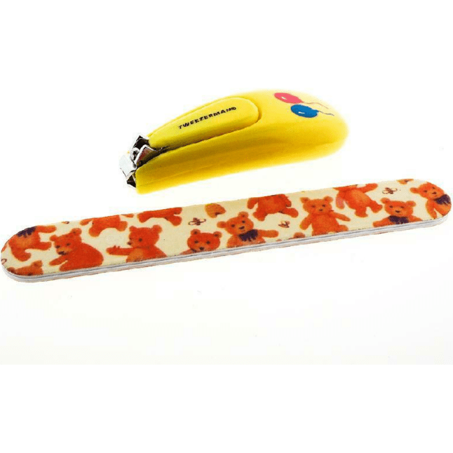 Tweezerman Baby Nail Clipper with Bear File, safe baby nail trimming tool, featuring ergonomic design and gentle clips for infants.