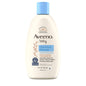 Aveeno Baby Moisturizing Wash for babies and toddlers, 8 fl oz, gentle cleansing therapy in a clear bottle with a white cap.