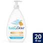 Baby Dove Rich Moisture Lotion in pump bottle, suitable for babies and toddlers, 4-20 fl oz, gentle skincare product.