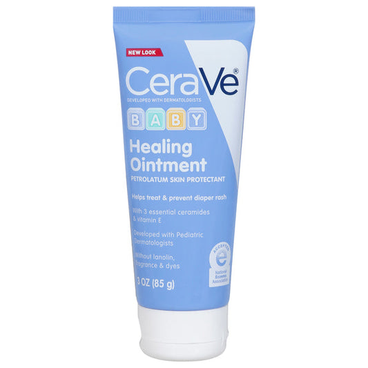 CeraVe Baby Healing Ointment for Diaper Rash in 3 oz tube, gentle skincare for babies and toddlers, from Pasteur Pharmacy.