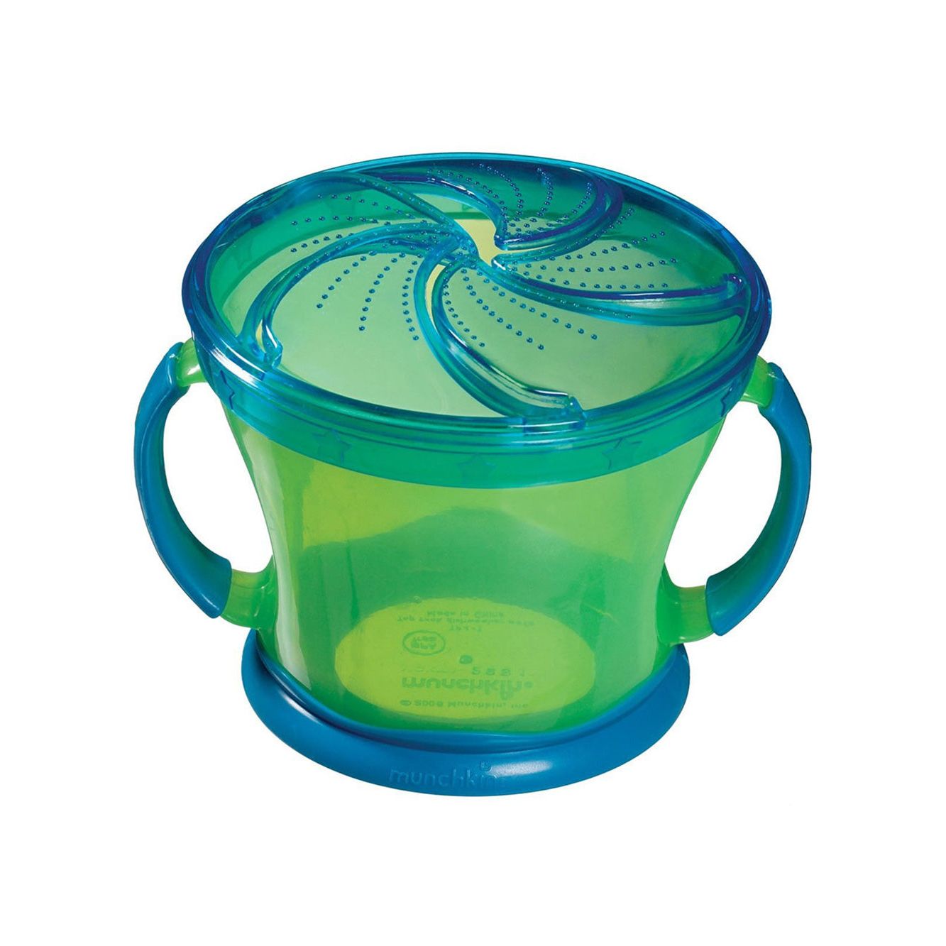 Munchkin Snack Catcher for babies 12+ months, 9-ounce toddler food container with spill-proof design and easy grip.