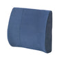 Essential Medical molded lumbar cushion with elastic strap for back support, designed for comfort and proper posture.