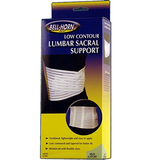 White low contour lumbar sacral support cushion from Pasteur Pharmacy designed for back and lumbar support. Small size.