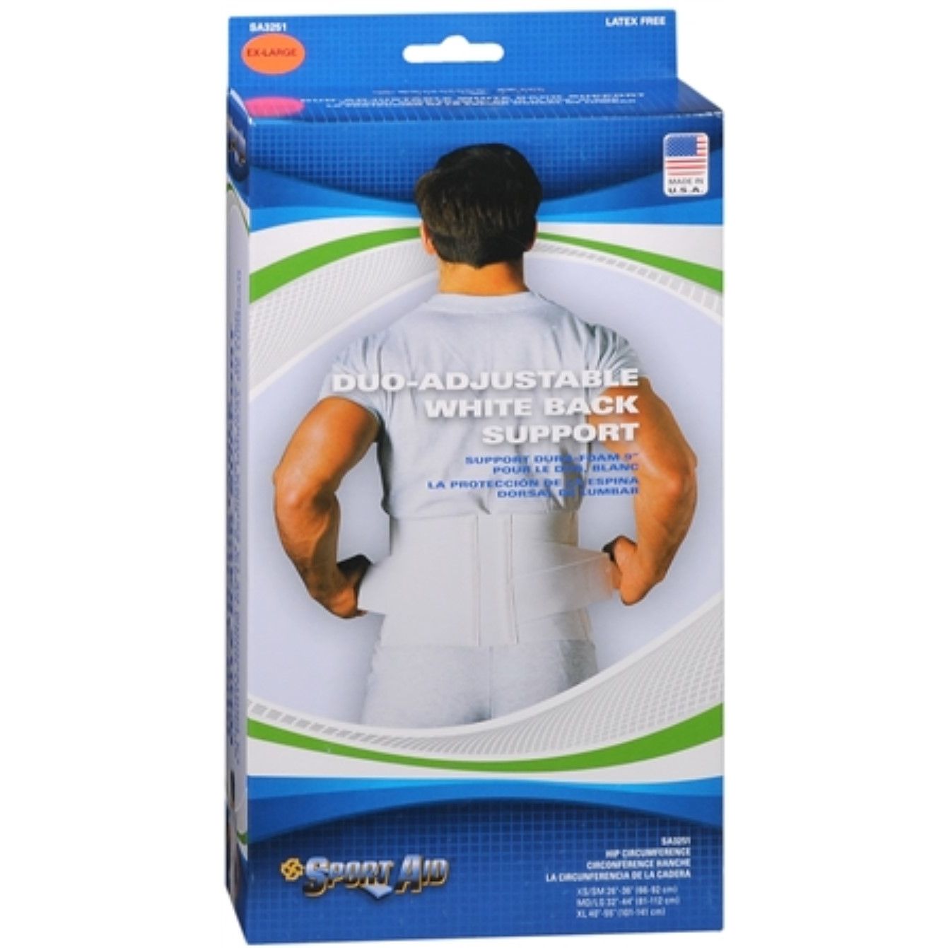 Sport Aid back belt lumbar support cushion by Pasteur Pharmacy, DuroFoam 9 X-Lge for back and lumbar support.