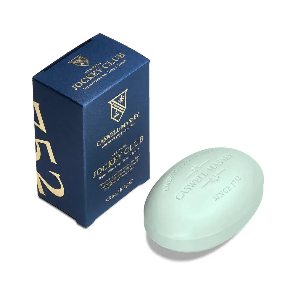 Caswell Massey triple-milled bar soap from Pasteur Pharmacy collection, 5.8 oz, showing the elegant soap bar with branding.