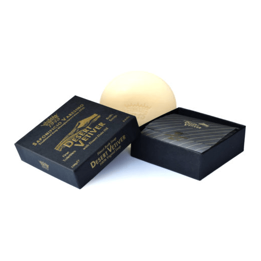 Pasteur Pharmacy Saponificio Varesino bath soap collection featuring 70th anniversary bar soaps in elegant packaging.