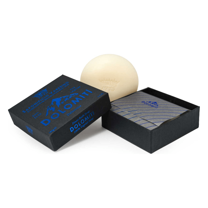 Pasteur Pharmacy Saponificio Varesino bath soap collection with 150g bar soaps in elegant packaging, celebrating 70th anniversary.