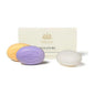 Box of three Caswell-Massey bath soap bars by Pasteur Pharmacy, 5.8 oz each, featuring elegant packaging and classic soap design.
