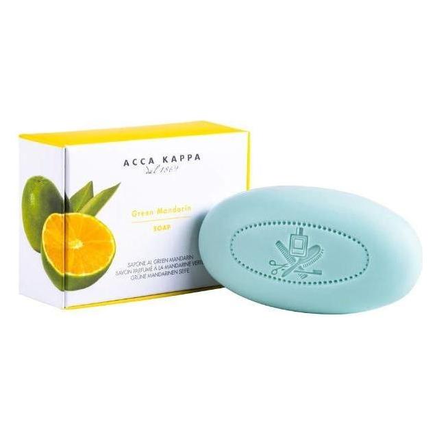 Acca Kappa Green Mandarin bar soap in a 5.3 oz package, featuring fresh citrus scent and natural ingredients.