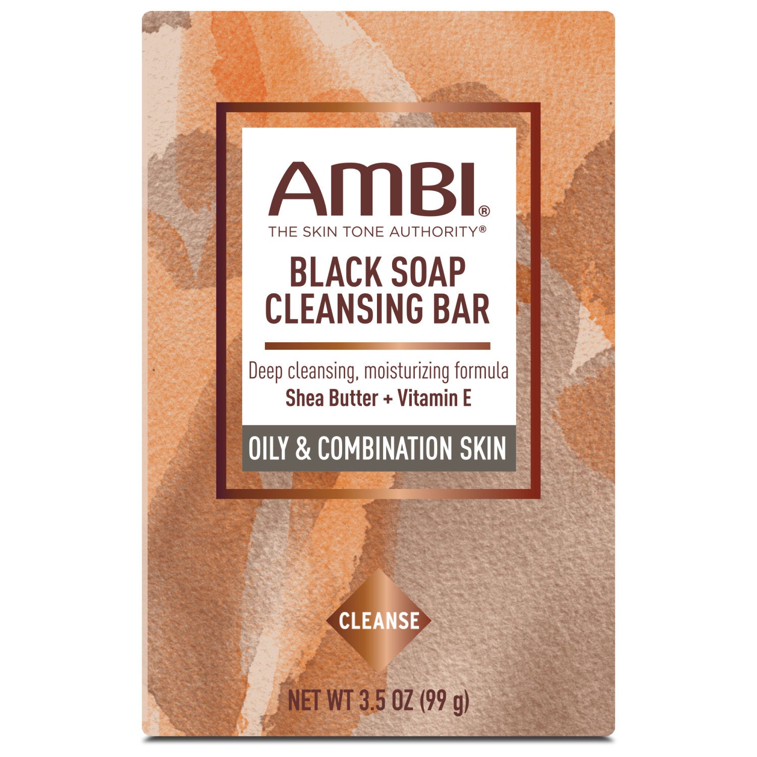 Pasteur Pharmacy Ambi Black Soap bar, 3.5 oz, with shea butter, natural dark black cleansing soap for skin.