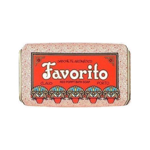 Claus Porto Favorito Red Poppy soap bar by Pasteur Pharmacy, 5.3 oz, with red poppy floral design on the soap package