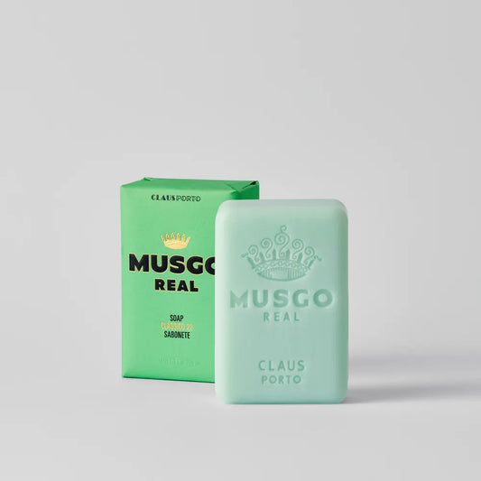 Claus Porto Musgo Real Clássico 22 Body Soap bar, 1.8 oz, with elegant packaging and classic design.
