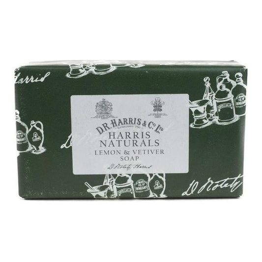 D. R. Harris & Co Ginger & Lemon bar soap by Pasteur Pharmacy, 200g, featuring fresh ginger and lemon scent in a rectangular soap bar.