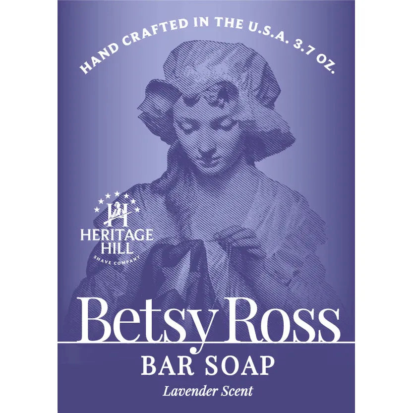 Heritage Hill Betsy Ross Bar Soap by Pasteur Pharmacy, 4 oz, natural soap with vintage-inspired design and classic packaging.