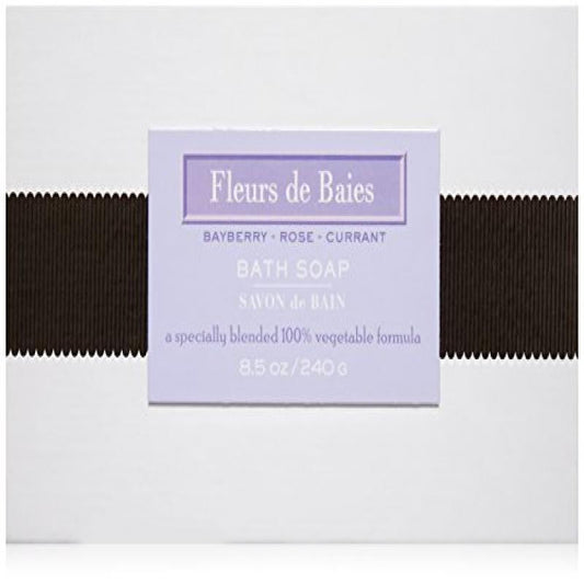 Lafco House & Home Fleurs De Baies bath soap bar by Pasteur Pharmacy, 8.5 oz, with a floral and berry scent.