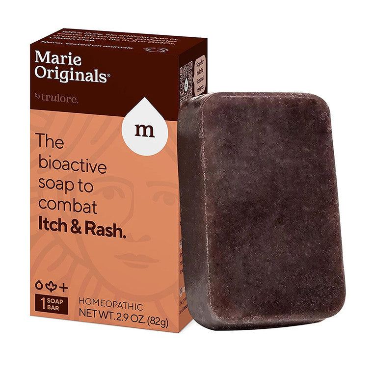 Marie Originals Itch Relief Soap bar by Pasteur Pharmacy, 2.9oz, featuring natural ingredients for soothing skin relief.