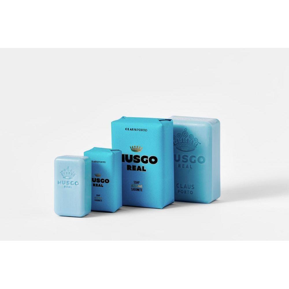 Musgo Real Alto Mar Bar Soap by Pasteur Pharmacy, 5.6 oz, with a textured soap bar featuring maritime scent and branding.