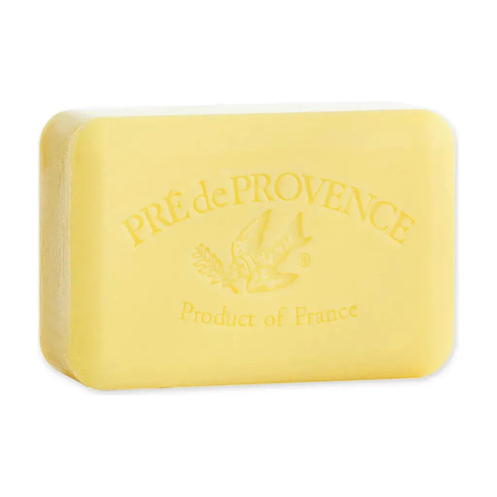 Pre De Provence Freesia Shea Butter Vegetable Bar Soap, 150g, enriched with nourishing shea butter and floral freesia scent.
