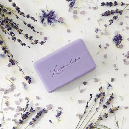 Lavender Shea Butter enriched vegetable bar soap by Pre De Provence, 150g, with lavender and shea butter visible in the image.