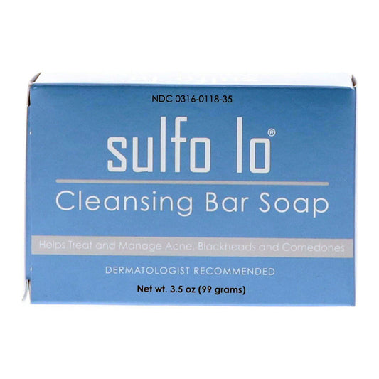 Pasteur Pharmacy Sulfo Lo® Cleansing Bar Soap, 3.50 oz, a rectangular soap bar with branding visible on the packaging.