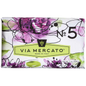 Pasteur Pharmacy Via Mercato Nro. 5 Waterlily & Sandalwood bar soap in 7oz package, showing the elegant soap bar with floral and sandalwood scent.