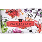 Pasteur Pharmacy Via Mercato Nro. 7 soap bar with peach, fig blossom, and rose scent, 7oz, featuring floral and fruity elements.