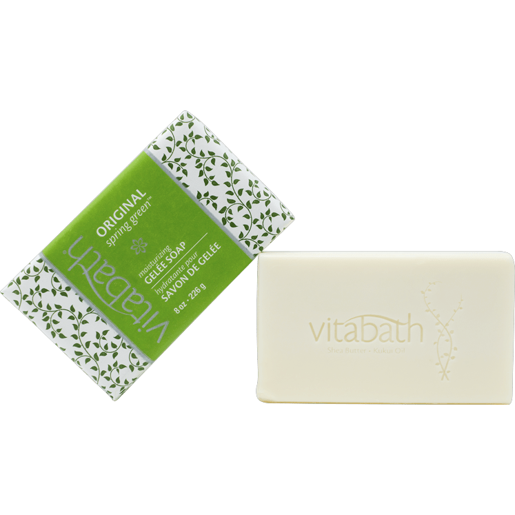Vitabath Original Spring Green Bar Soap by Pasteur Pharmacy, 8 oz, featuring fresh spring green scent and moisturizing formula.
