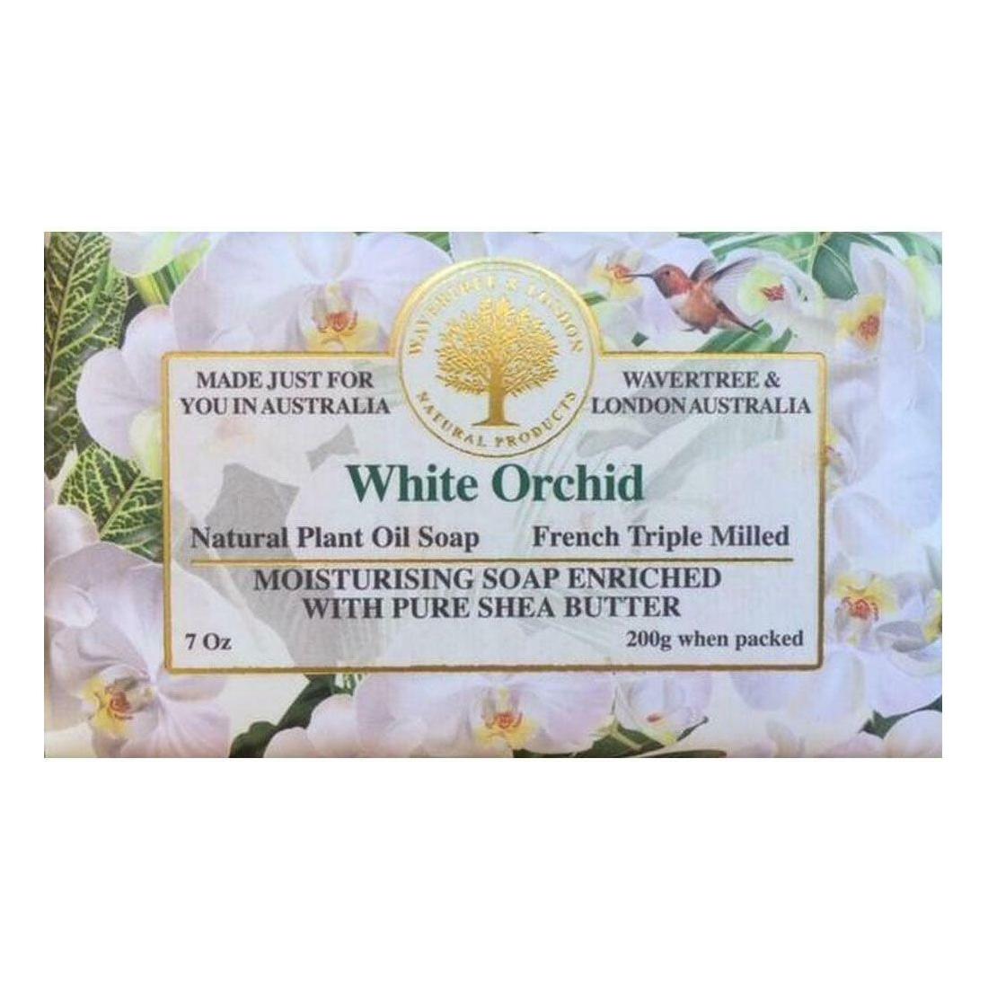 Wavertree & London Honey Australia White Orchid Bar Soap by Pasteur Pharmacy, 7 oz, with floral and honey scent, in a white soap bar