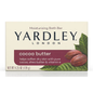Yardley London nourishing bath bar soap with cocoa butter and vitamin E, 4 oz, natural skincare product.