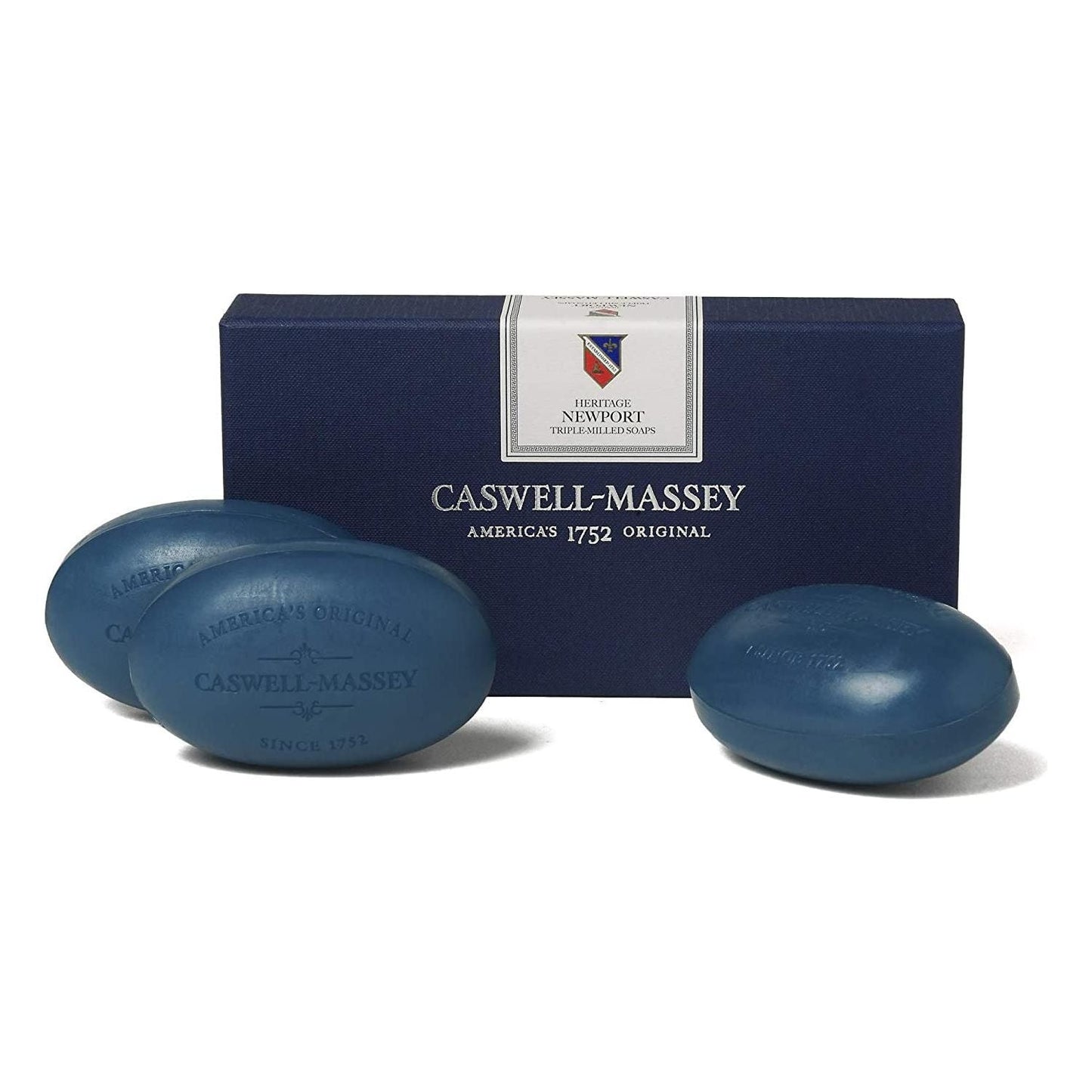 Set of three Caswell Massey Heritage triple-milled bar soaps, 5.8oz each, featuring classic scents in a collection.