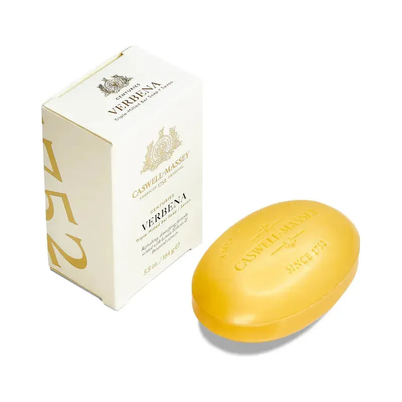Caswell-Massey Centuries triple-milled verbena bar soap from Pasteur Pharmacy collection, 5.8 oz, with a smooth, fragrant soap bar.